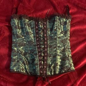 bright green with a lace corset size m